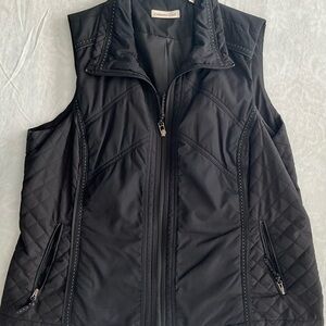 Coldwater Creek Women's Black Diamond-Pattern Vest